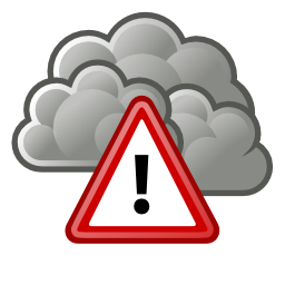 Download free red exclamation dot weather cloud triangle icon