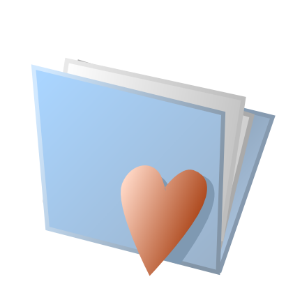 Download free heart blue red folder icon