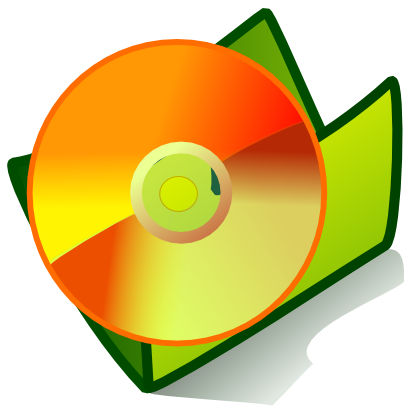 Download free orange green folder disk cd icon