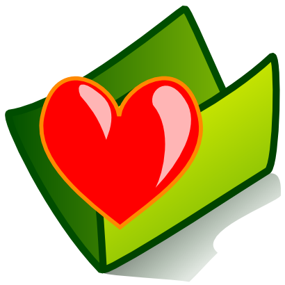 Download free heart red green folder icon