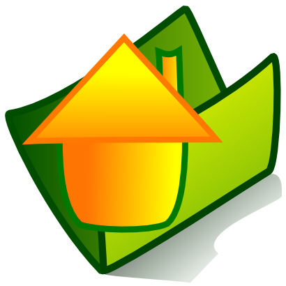 Download free orange green folder house icon