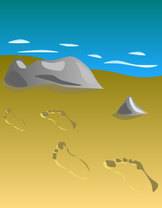 Download free rock beach sky sand footprint icon
