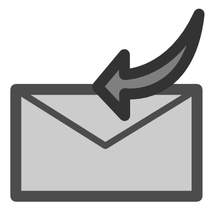Download free letter grey arrow left email courier mail icon