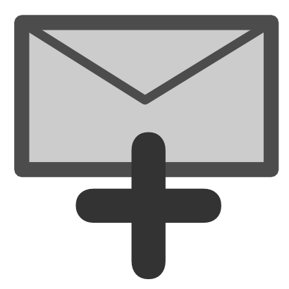 Download free letter grey cross email courier mail icon