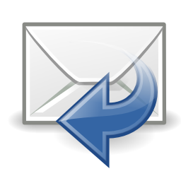 Download free blue arrow left mail answer send icon