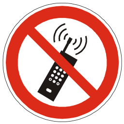 Download free red round pictogram phone prohibited mobile portable wave icon