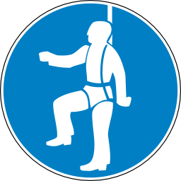 Download free blue round pictogram protection fall belt human icon