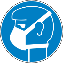 Download free blue round pictogram head mask gas face obligation icon