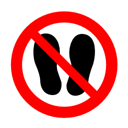 Download free red round pictogram foot prohibited walk shoe icon