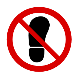 Download free red round pictogram prohibited walk shoe icon