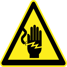 Download free pictogram hand electric triangle risk icon