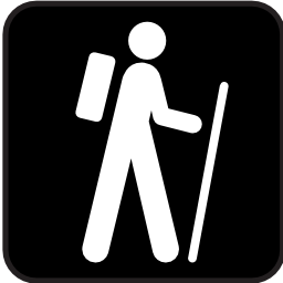 Download free pedestrian bag walk leisure cane walking backpack icon