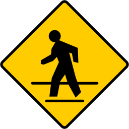 Download free yellow rhombus pedestrian icon