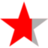Download free grey red star partial icon