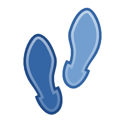 Download free blue foot shoe step icon