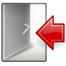 Download free red arrow left door icon