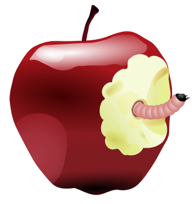 Download free apple worm food fruit icon