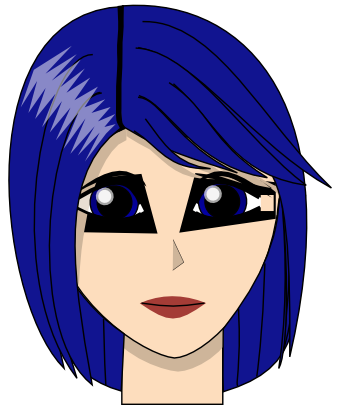 Download free blue head face woman hair icon