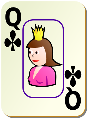 Download free game card clubs queen icon