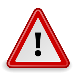 Download free red exclamation dot alert triangle icon