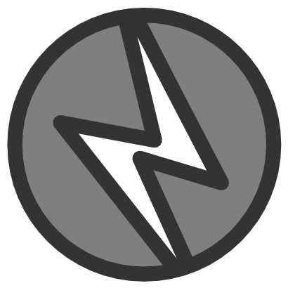 Download free grey round thunderbolt icon