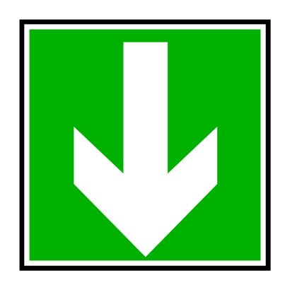 Download free arrow bottom green square icon