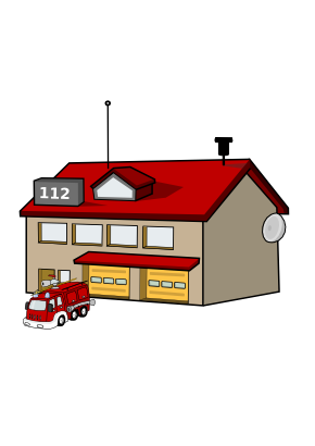 Download free firemen vehicle truck building icon