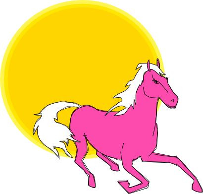 Download free pink horse sun icon