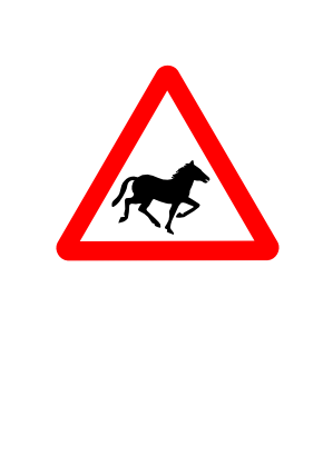 Download free red horse triangle prohibited icon