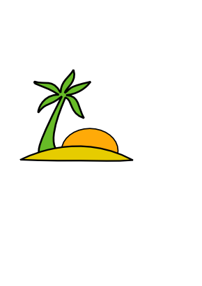 Download free sun island tree icon