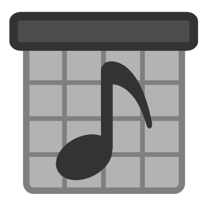 Download free music note grey square icon