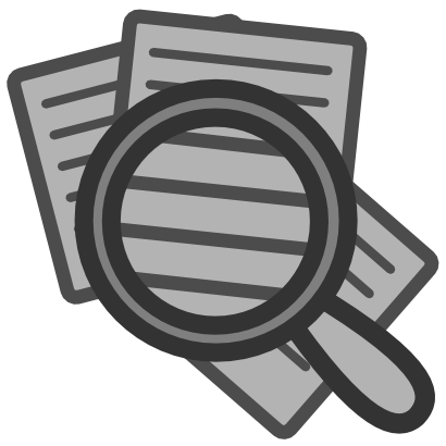 Download free sheet grey magnifying glass icon