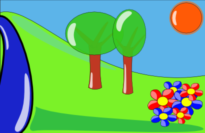 Download free sun tree flower landscape icon