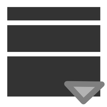 Download free grey arrow bottom rectangle icon