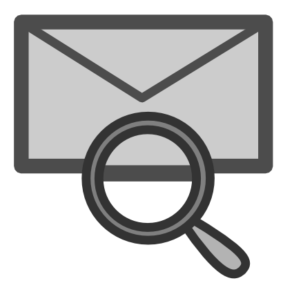 Download free letter grey magnifying glass email courier mail icon