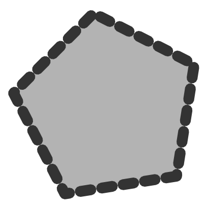 Download free grey dash polygon icon