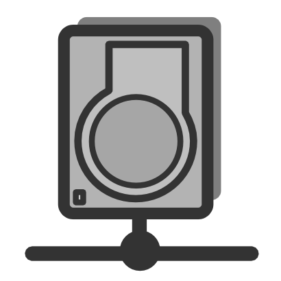 Download free grey network data processing icon