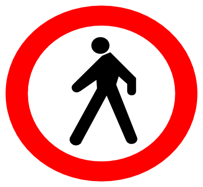 Download free red circle pedestrian prohibited person icon