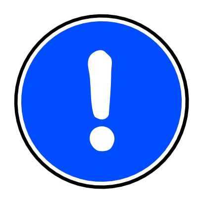 Download free blue exclamation dot disk icon