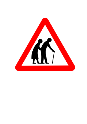 Download free red pedestrian triangle person icon