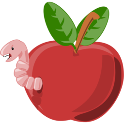 Download free red apple worm food fruit icon