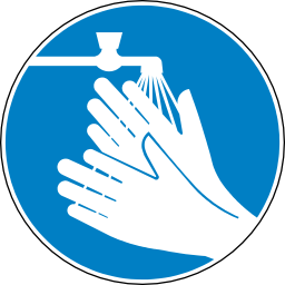 Download free blue round pictogram hand water obligation icon