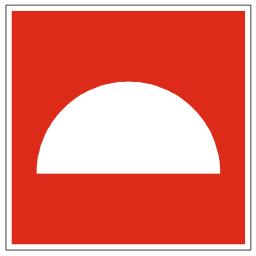 Download free red pictogram half circle icon