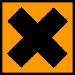Download free orange cross pictogram square black risk icon